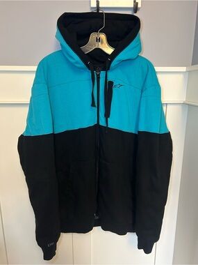 Alpinestars Black & Teal Zip Hoodie with Logo